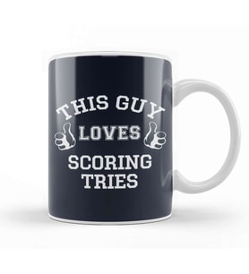 Rugby Union This Guy Loves Scoring Tries Six Nations Logo Kupa Bardak Porselen