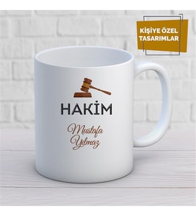 Kişiye Özel İsim Yazılabilir Hakim Kupa Bardak