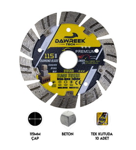 115mm Premium Segmentli Elmas Testere (Beton-Duvar-Tuğla)