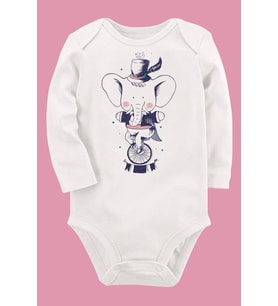 Organik Baskılı Pamuklu Unisex Bebek Body UZUNKOLE63