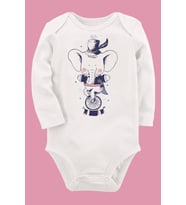 Organik Baskılı Pamuklu Unisex Bebek Body UZUNKOLE63