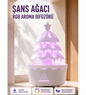 Şans Ağacı 250 ML Ultrasonik Hava Nemlendirici RGB Işıklı Aroma Difüzörü
