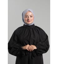 Gri Pratik Hazır Geçmeli Tesettür Eşarp Sandy Arkadan Çıtçıtlı Piliseli Hijab 2406_15