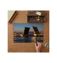 Petersburg, Rusya Gece Tasarımı 240 parça Ahşap Puzzle Ahşap Kutuda MP00216