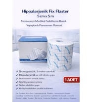 Hipoalerjenik Fix Flaster 5 cm x 5 m Nonwoven Medikal Sabitleme Bandı Yapışkanlı Pansuman Flasteri