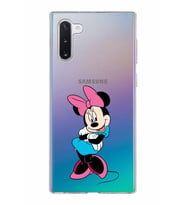 Samsung Galaxy Note 10 Kapak Minnie Mouse Tasarımlı Şeffaf Silikon Kılıf