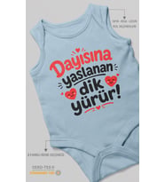Dayısına yaslanan dik yürür Sıfır Kollu Bebek Zıbını %100 Pamuk