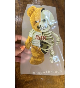ÜTÜ İLE YAPIŞAN İSKELET AYI ARMA TRANSFER BASKI 24X13 CM