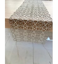 Salon Takımı Angles Çeyizlik Krem Kapi Runner Set 5 Parça İşlemeli Ranır Masa Sehpa Konsol Örtüsü