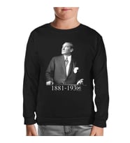 Atatürk - 1881-1938 Siyah Çocuk Sweatshirt