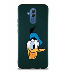 Huawei Mate 20 Lite Soft Premier Kapak Donald Duck-A Tasarımlı Silikon Kılıf - Yeşil (Şeffaf)