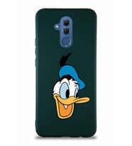 Huawei Mate 20 Lite Soft Premier Kapak Donald Duck-A Tasarımlı Silikon Kılıf - Yeşil (Şeffaf)