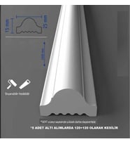 Boyanabilir Dekoratif PVC Duvar Çıtası 2.5 Cm 1 Boy 240 Cm Duvar Süsleri Koridor Salon Çıta Tasarım (Krem)