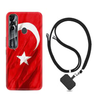 Tecno Spark 6 6 Go 8C 8 Pro 7 7 Pro Kılıf Boyun Askılı Silikon Şanlı Türk Bayrağı 4 1401