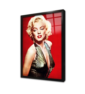 Marilyn Monroe Çerçeveli Cam Tablo