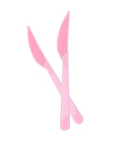 Plastik Bıçak Pembe Lüx 25 adet