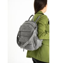 Y.S.Deri Kadın Sırt Çantası Fonksiyonel Kullanım Omuz Çapraz Askılı Bayan Sırt Çantası  35*25 Cm (Gri)