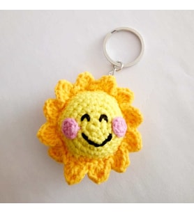 Maskot Güneş Amigurumi Organik Anahtarlık Oyuncak