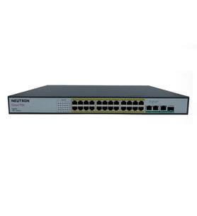 Neutron NT-PS24-320 24 Port Poe 3 port GB Uplink 1 Port GB SFP 250 Metre 320W Poe Switch