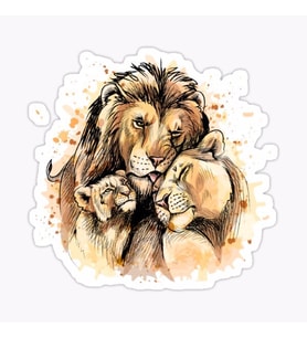 Aslan Ailesi Araba Oto Sticker Yapıştırma Etiket 17CM q8