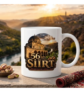 56 Siirt Veysel Karani Türbesi Premium Memleket Baskılı Seramik Kupa
