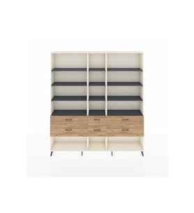 Arges Dolap 12 Raflı 6 Çekmeceli  220x30x243 Aytaşı-Antrasit/Çam
