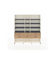Arges Dolap 12 Raflı 6 Çekmeceli  220x30x243 Aytaşı-Antrasit/Çam
