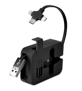 USB Şarj Kablosu Cep Tipi Telefon Tutuculu Makaralı 3 'ü 1 Arada Uzayıp Kısalabilen