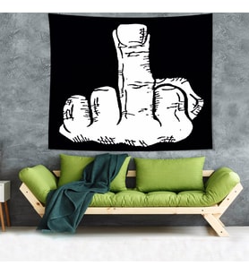 Sessiz Tepki Hareket Leke Tutmaz Kadife Dokulu Kumaş Duvar Örtüsü Duvar Halısı Tapestry (Siyah)