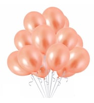 100 ADET VIP PARLAK METALİK SOMON BALON SHINY METALLIC BALLOON PARLAK METALİK SOMON RENK BALON