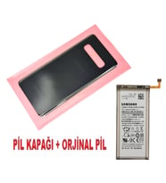Tkgz Samsung Galaxy S10 Arka Pil Batarya Kapağı + PİL (CAM) SİYAH