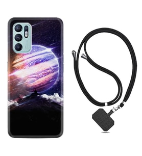 Oppo Reno 6 Kılıf Silikon Boyun Askılı İpli Desenli Silikon Super Planet 1797
