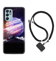 Oppo Reno 6 Kılıf Silikon Boyun Askılı İpli Desenli Silikon Super Planet 1797