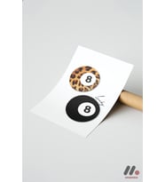 Leopar Desenli 8 Top Retro, Çerçevesiz Yüksek Kalite Duvar Afişi - Motivasyon Hediyesi