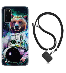 Samsung A02S A03S A10 A12 A13 A21S A22 Kılıf Boyun Askılı Silikon Astronot Panda 1755