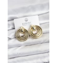 Gold Renk Pirinç Vintage Kadın Küpe - TJ-BKP11604