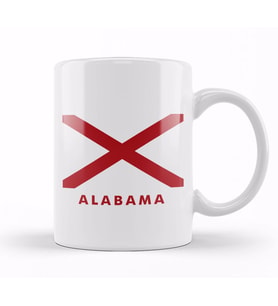 Alabama State Flag Kupa Bardak Porselen