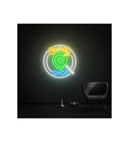 Candy SHOP Yazılı ve Şekilli Neon Tabela