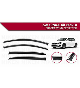 Volkswagen Golf 7 Kromlu Cam Rüzgarlığı Niken 2013+ sonrası (Beyaz)