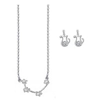 Chavin Zirkon Taşlı Kova Burç Kolye Küpe Seti dt24x