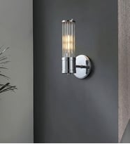 Roberta Kristal Çubuk Taşlı Duvar Kısa Aplik 3259-W19-8L-FZ (Krom)