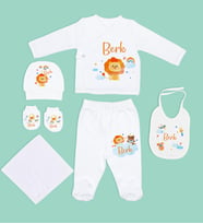 BK Kids Kişiye Özel Hastane Çıkışı, Bebek Kıyafeti, Yeni Doğan Bebek Hediyesi, 6 Parça Bebek Elbise Giyim Seti-10