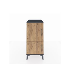 Kronos Komodin 3 Raflı 2 Kapaklı 44x59x96 Antrasit-Çam