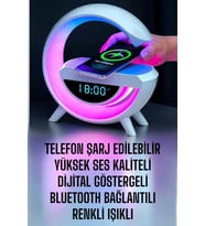Bluetooth Hoparlör Dijital Göstergeli Wireless Şarj Rgb Işıklı