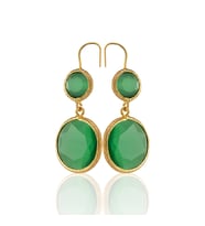 Kadir Jewellery 22 Ayar Altın Kaplama Kadın Taşlı Küpe -El İşçiliği Ve Hipoalerjenik Küpe