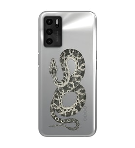 Oppo A16 Uyumlu Yılan Desenli Şeffaf Telefon Kılıfı