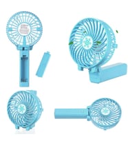 Handy  F2 Şarjlı Mini Fan Masa Üstü Ve Elde Tutmalı Katlanabilir Fan Vantilatör Usb Soğutucu Sessiz El Fanı  Mini Taşınabilir mavi