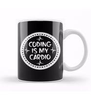 Coding Is My Cardio Fitness Gym Workout Mens  s 01 Kupa Bardak Porselen