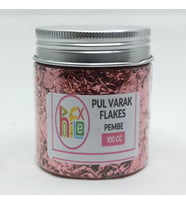 PUL VARAK GİLDİNG FLAKES SANATSAL İNCE TANECİKLİ KIRPIK FOLYO EPOKSİ REÇİNE NAİL ART 100 CC PEMBE