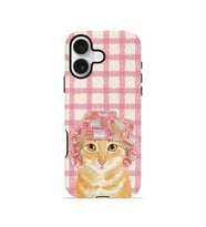 iPhone 16 Plus Vorian Çift Katmanlı Kılıf Pink Picnic Cat